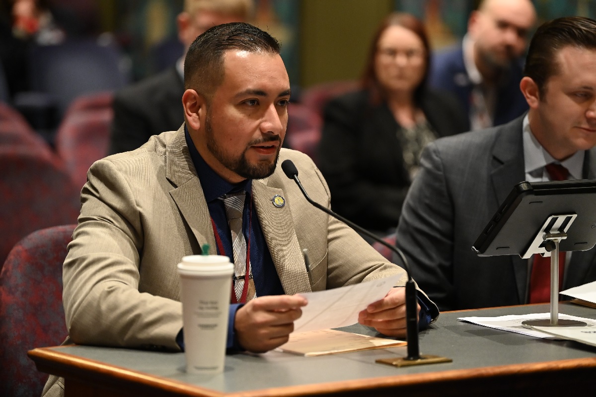 State Senator Javier Loera Cervantes speaks in a committee